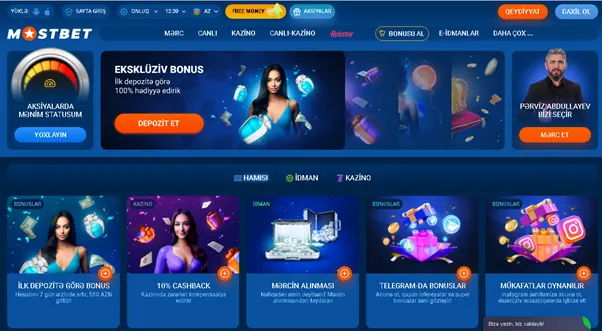 MostBet bonus səhifəsi