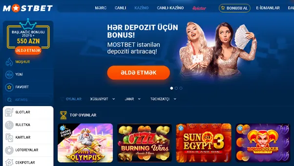 MostBet saytında kazino