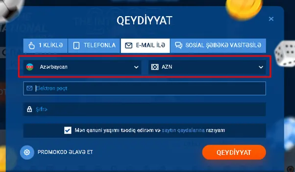 MostBet-də qeydiyyatdan keçərkən regionun seçilməsi